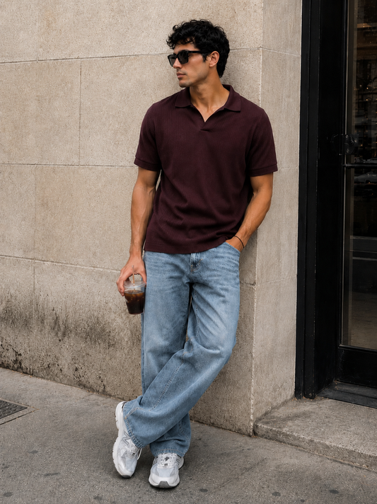 Zeyo Ribbed Polo